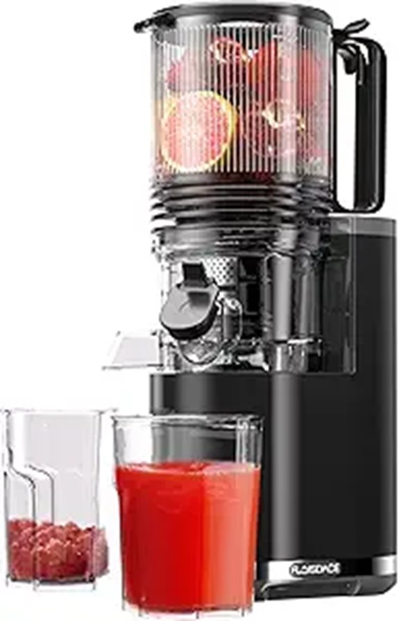 Cold Press Juicer with Large Feed Chute and High Juice Yield