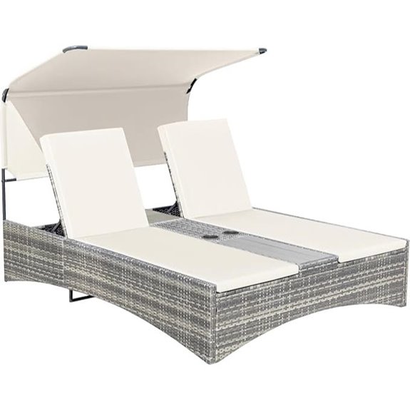 Devoko Lounge Chair with Sunshade and Cup Holder