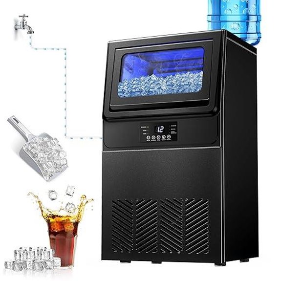 High-Efficiency Commercial Ice Maker with 100 lbs Daily