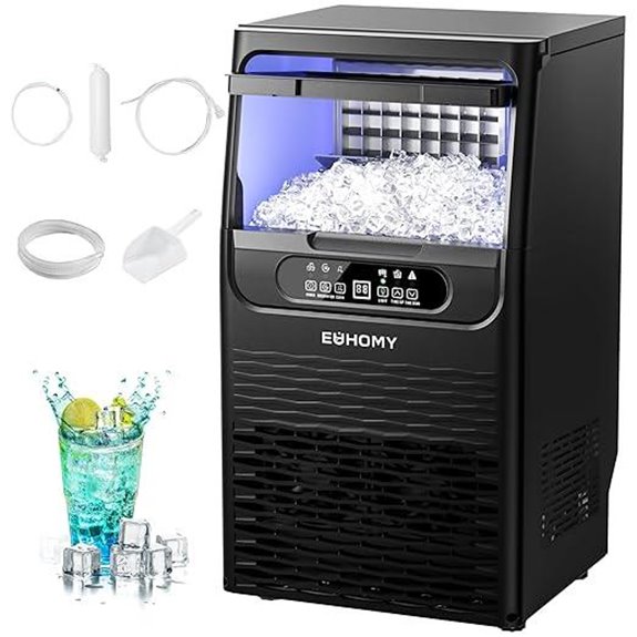 EUHOMY 80lbs Commercial Ice Maker with Water Filter