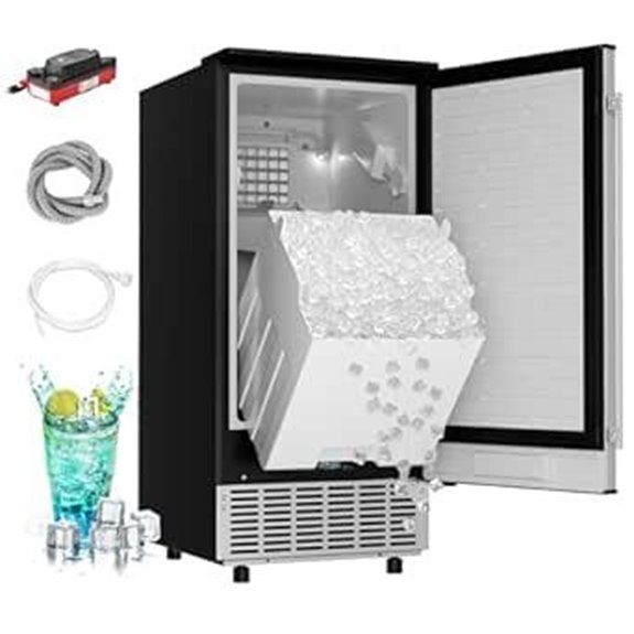 EUHOMY Commercial Ice Maker 100 Lb/Day Stainless Steel