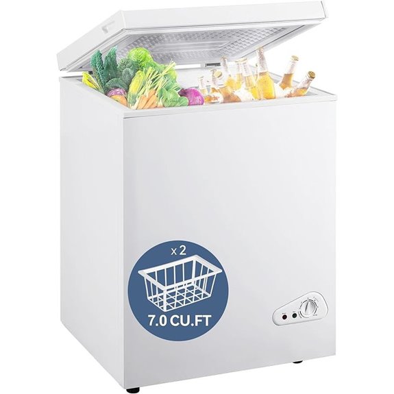 7.0 Cu Ft Chest Freezer with Adjustable Thermostat