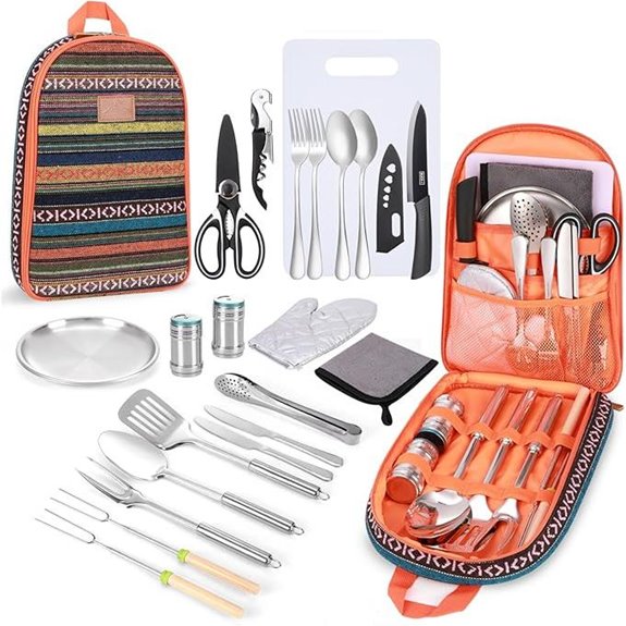 Portable Camping Kitchen Utensil Set (27-Piece)