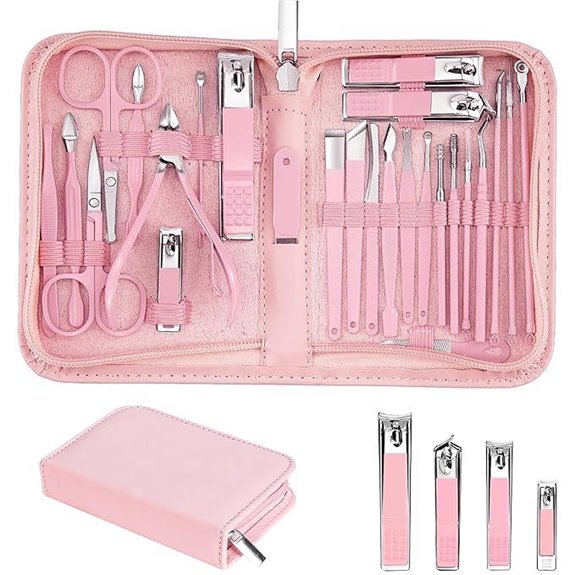 26-Piece Stainless Steel Nail Clipper Set with Travel Case