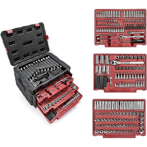 WORKPRO 450-Piece Drive Socket Set with Ratchet