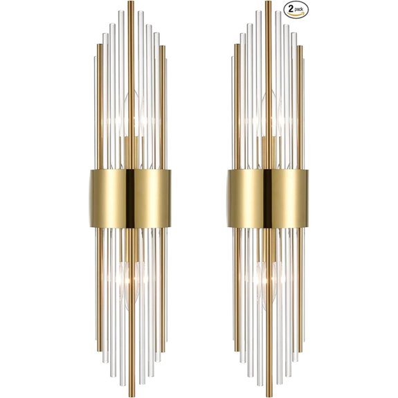 Modern Titanium Gold Wall Sconce Set of 2