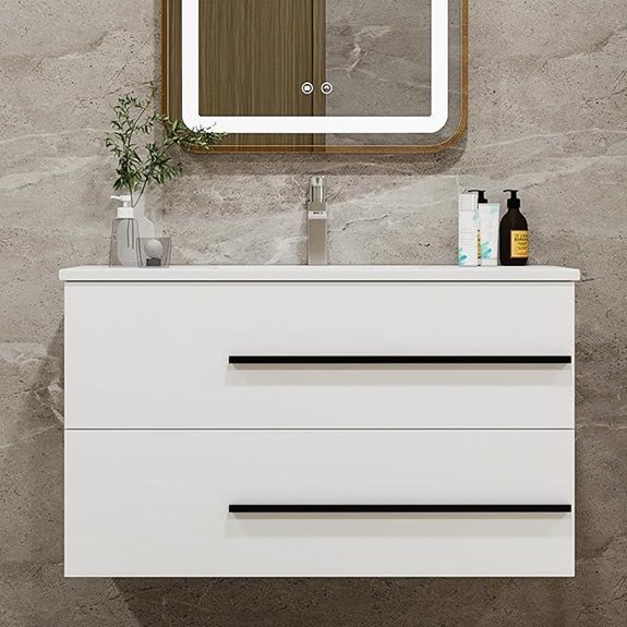 Modern Wall-Mounted Bathroom Vanity with Sink