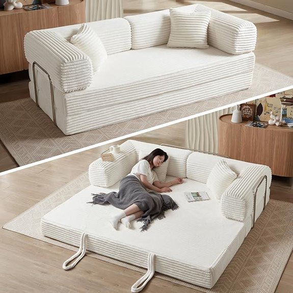 Futon Sofa Bed with Pull-Out Couch for Living Room