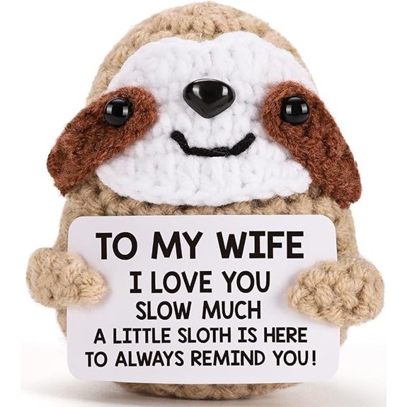 Funny Crochet Sloth Gift for Wife from Husband