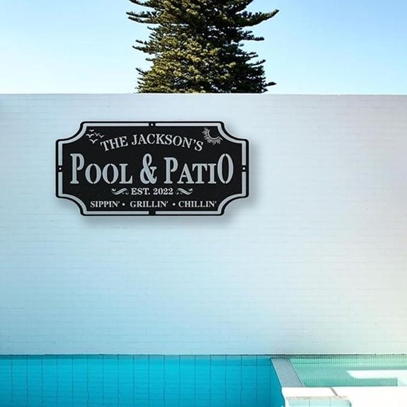 Personalized Metal Patio Sign for Backyard & Pool