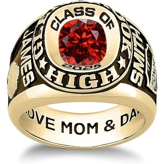 Personalized Gold Graduation Ring for Men