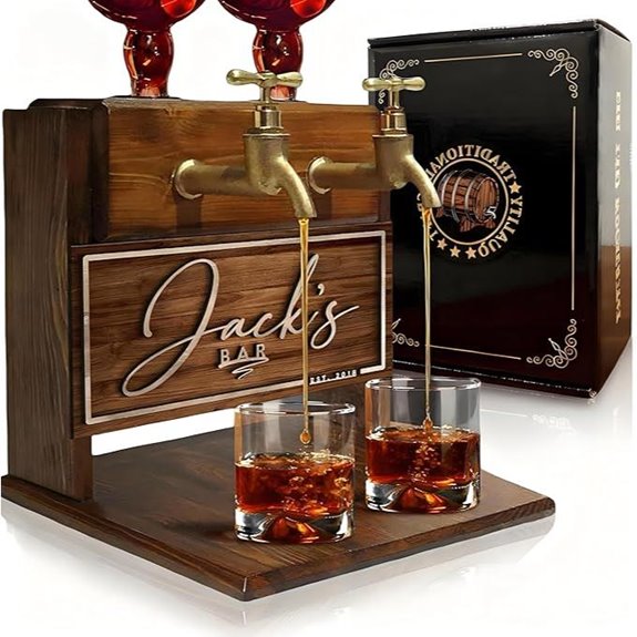 Personalized Whiskey Dispenser Set with Double Faucet