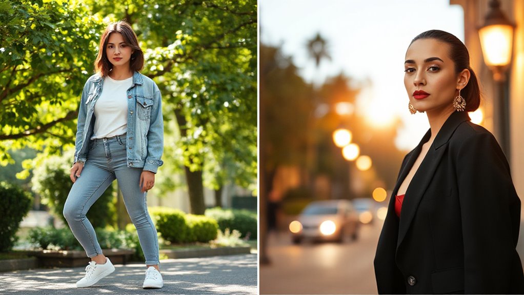 day to night outfit transformation