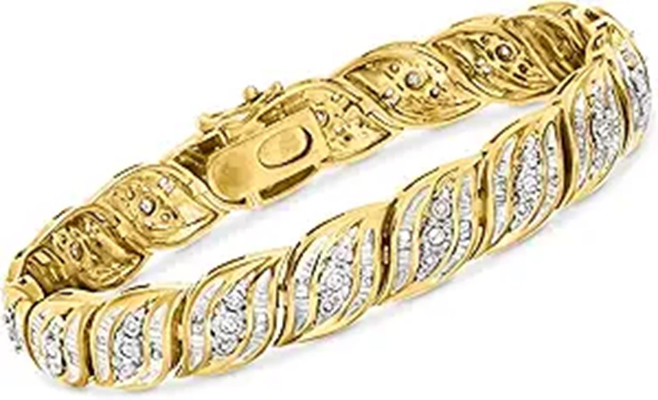 Ross-Simons 1.00 ct. t.w. Diamond Bracelet in 18kt Gold Over Sterling
