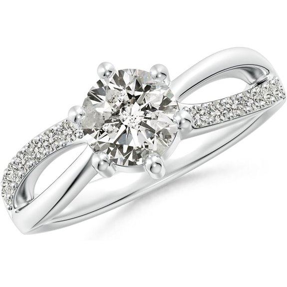 Angara Diamond Promise Ring in 14K Gold/Silver