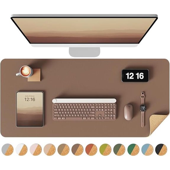 YSAGi Double-Sided Leather Desk Mat 31.5x15.7