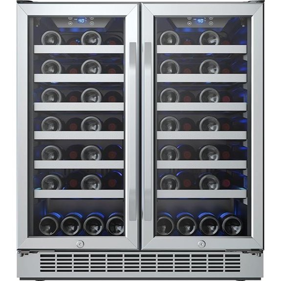 EdgeStar 56-Bottle Dual Zone French Door Wine Cooler