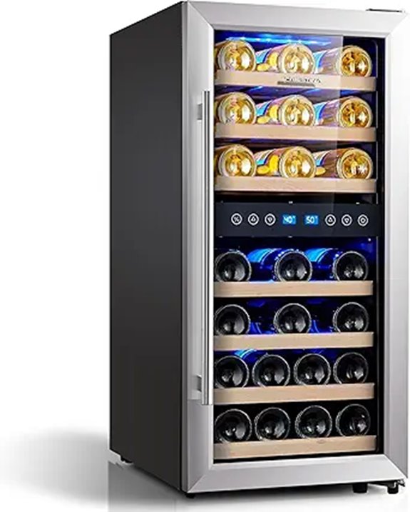 Phiestina 16-Inch Dual-Zone Wine Cooler Refrigerator