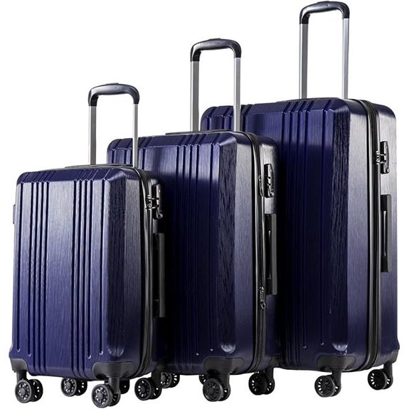 Coolife 3-Piece Hardshell Suitcase Set with TSA Locks