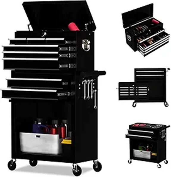 8-Drawer Rolling Tool Chest with Lockable Wheels