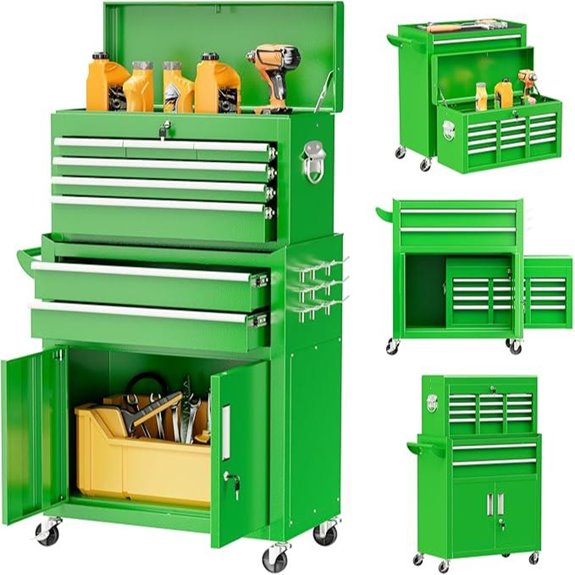 Bonusall 8-Drawer Rolling Metal Tool Chest & Cabinet
