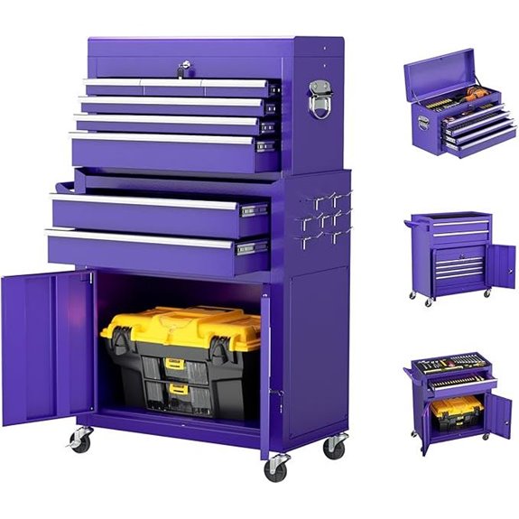 8-Drawer Steel Rolling Tool Chest with Locking Wheels