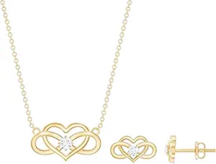 Diamond Infinity Heart Jewelry Set for Her