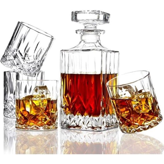 ELIDOMC 5-Piece Italian Crystal Whiskey Set