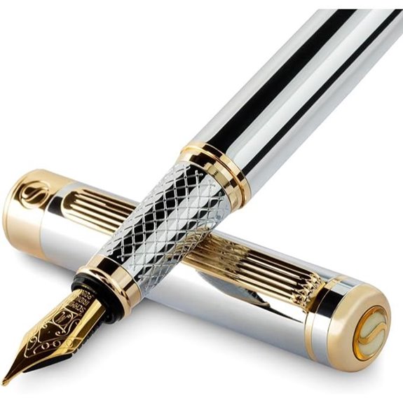 Scriveiner Silver Chrome Fountain Pen Gift Set