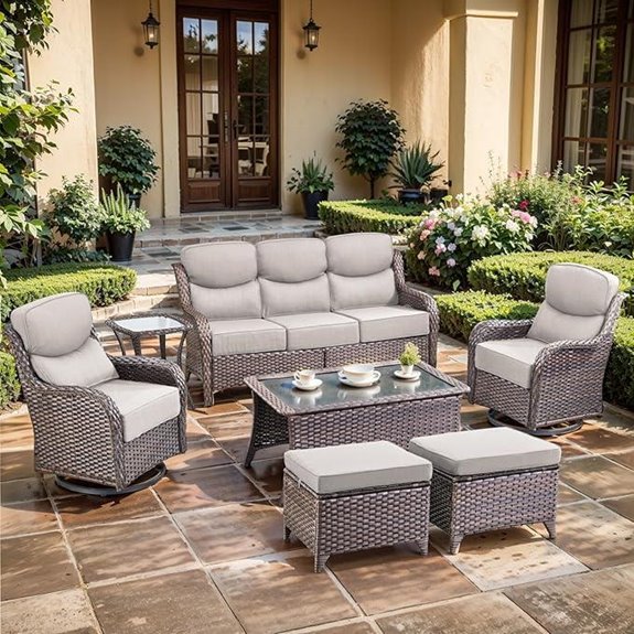 Luxury 7-Piece Outdoor Wicker Conversation Set