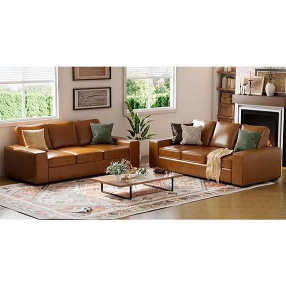 ELUCHANG 85 3-Seater Faux Leather Sofa Set