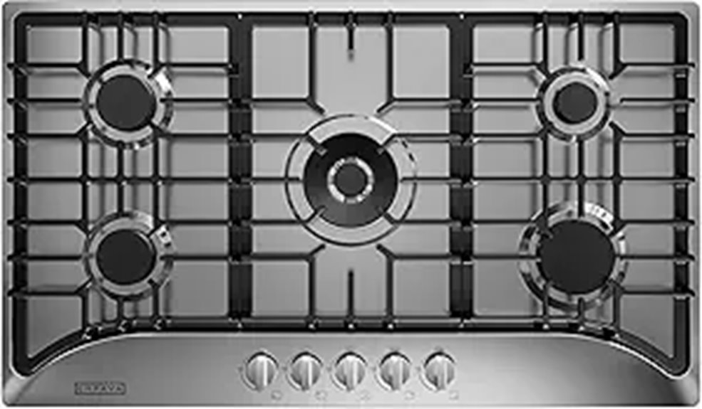 Empava 36 Gas Cooktop with 5 Burners and Safety Features