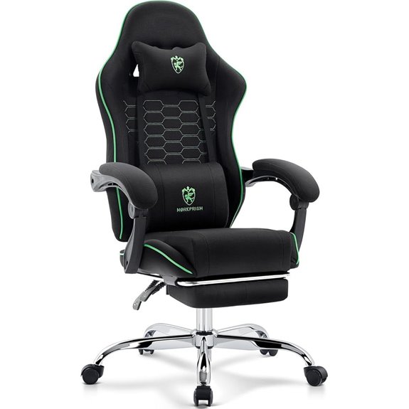 Gaming Chair with Footrest Lumbar Support & Gel Pad