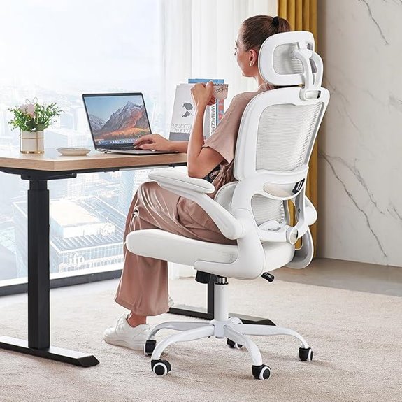 Ergonomic Mesh Office Chair with Wheels and High Back