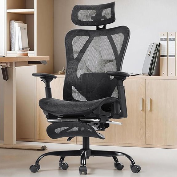 HOOBRO Ergonomic Office Chair with Footrest and Lumbar Support