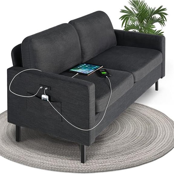 STHOUYN 56 Fabric Loveseat Sofa with USB