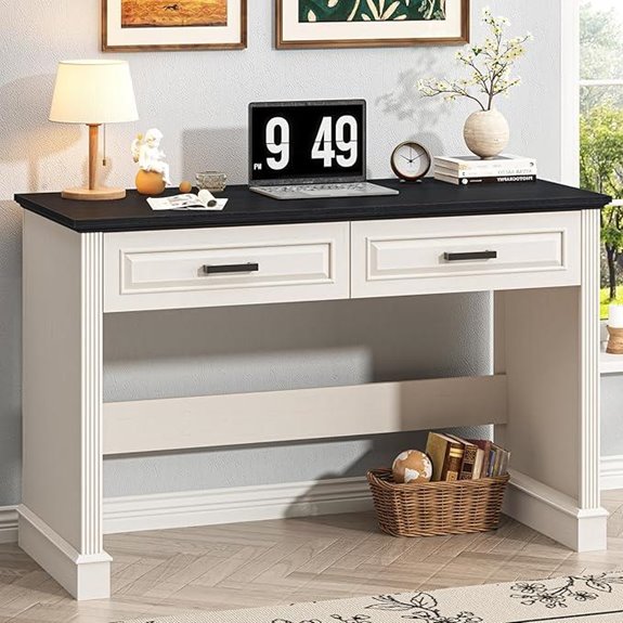 Farmhouse 48-Inch Office Desk with 2 Drawers