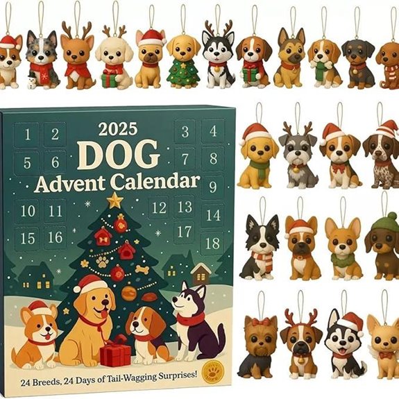 Christmas Dog Advent Calendar with 24 Holiday Charms