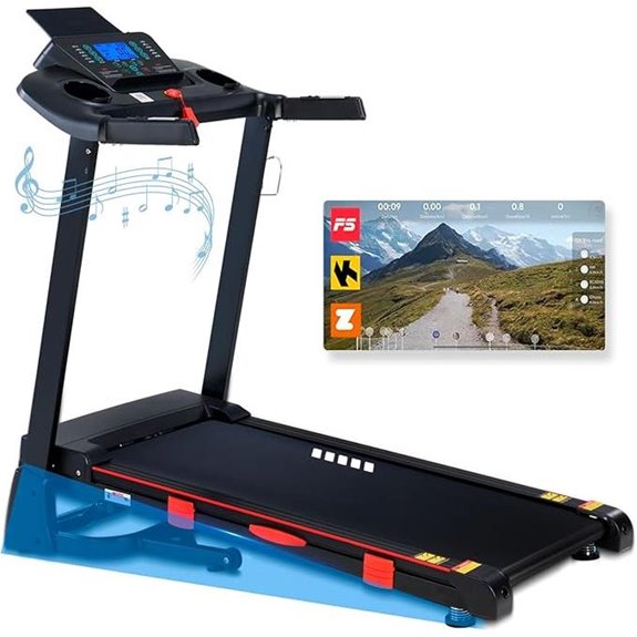 Foldable Treadmill with Auto Incline and Bluetooth