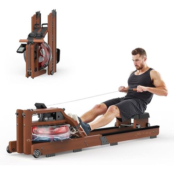 Foldable Water Rower Machine with Monitor and Bluetooth