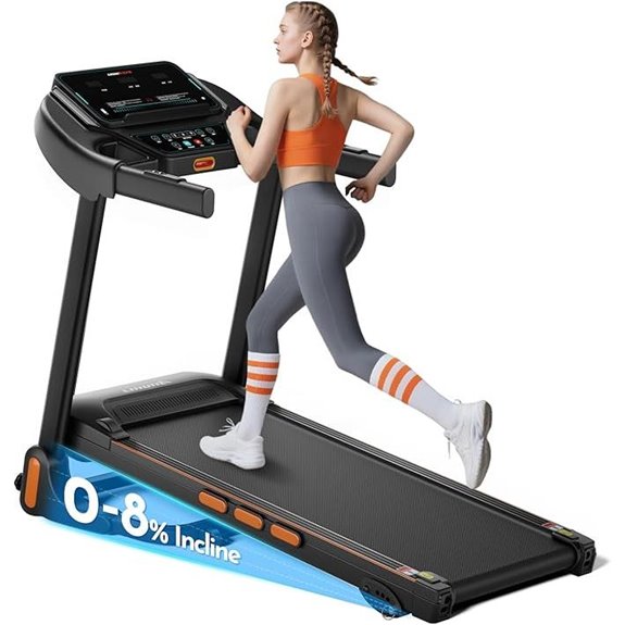 Folding Treadmill with Incline Heart Rate Bluetooth