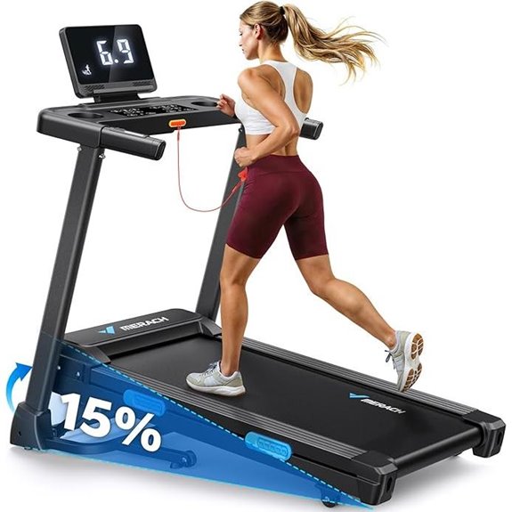 MERACH Incline Treadmill 300LBS Foldable with Smart App