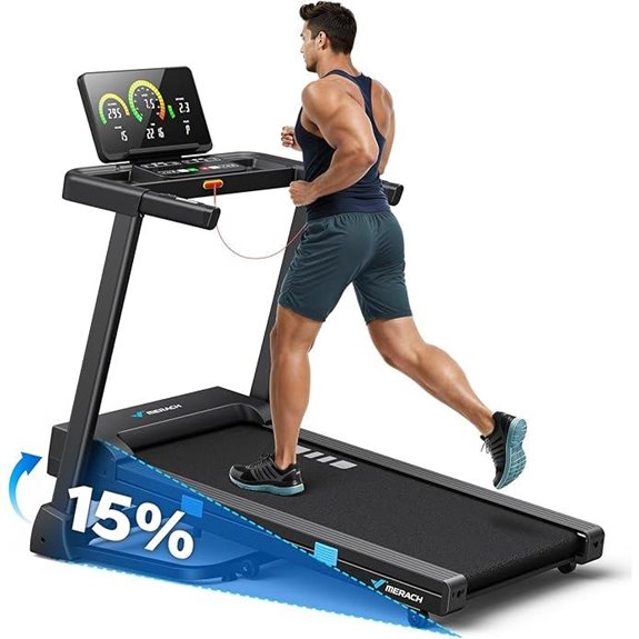 MERACH Folding Treadmill with Auto Incline and App