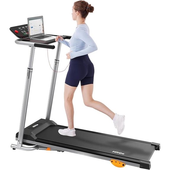 Treadmill with Desk Folding Adjustable Armrests 300LBS