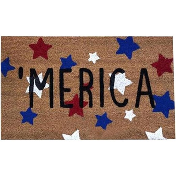 July 4th Door Mat with Non-Slip Backing
