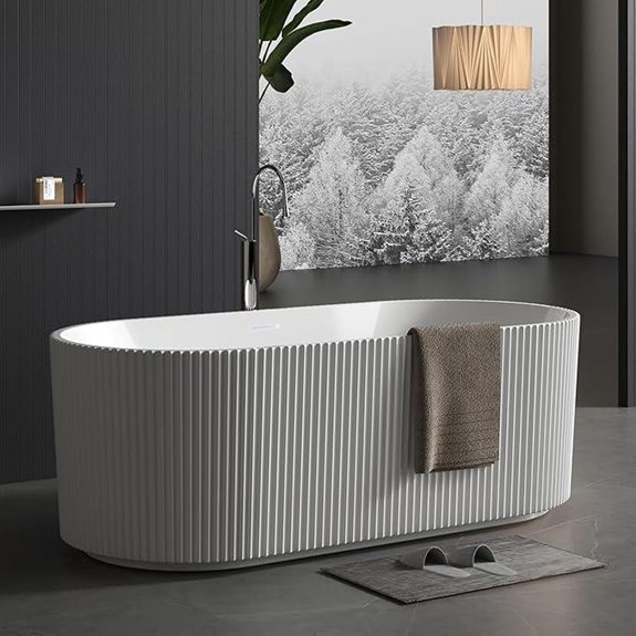 67 Freestanding Acrylic Bathtub with Chrome Drain