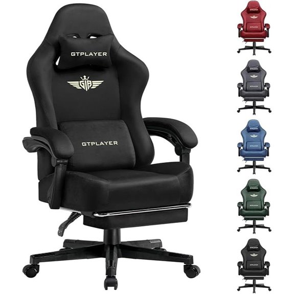 GTPLAYER Gaming Chair with Footrest and Lumbar Support