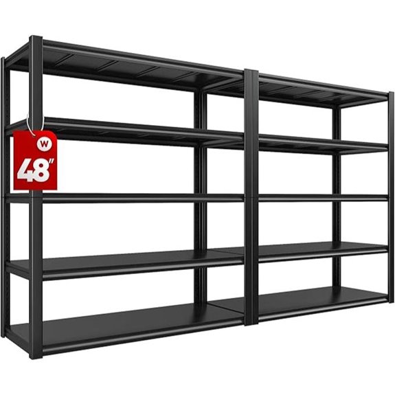 REIBII 48 Garage Shelving Storage Shelves (2 Pack)
