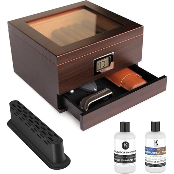 Renzo Glass Top Humidor with Digital Hygrometer