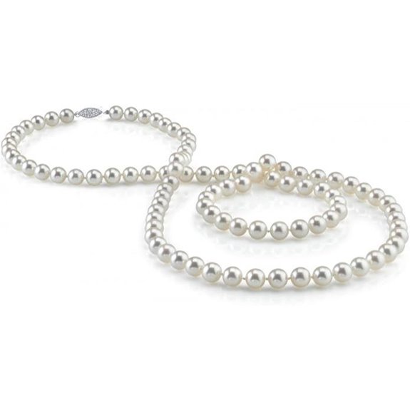 Pearl Source 14K Gold Japanese Akoya Pearl Necklace